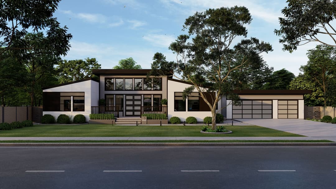 Model 20 hero, elevation, and exterior home features