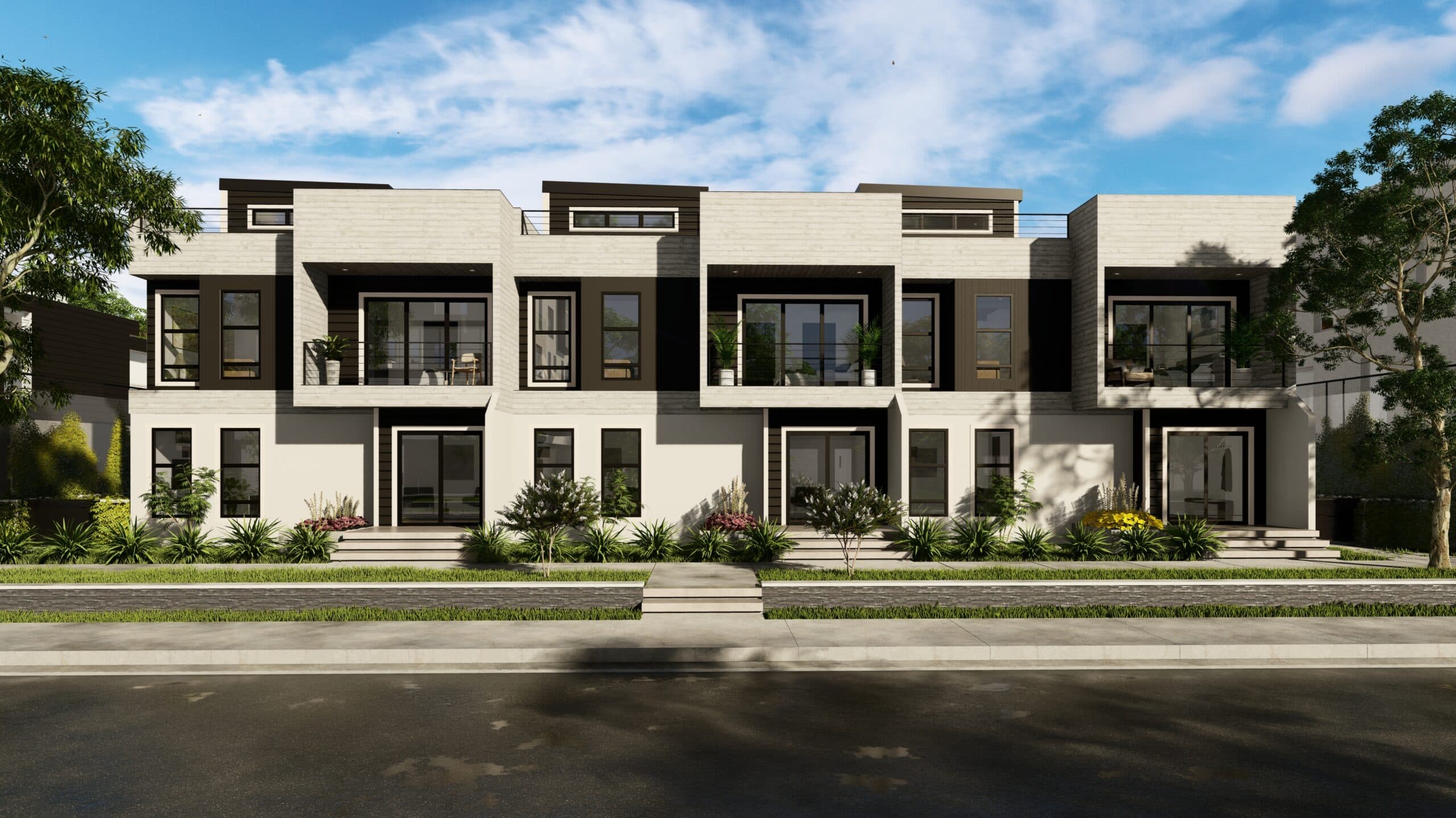 Multi family 5 hero, elevation, and exterior home features