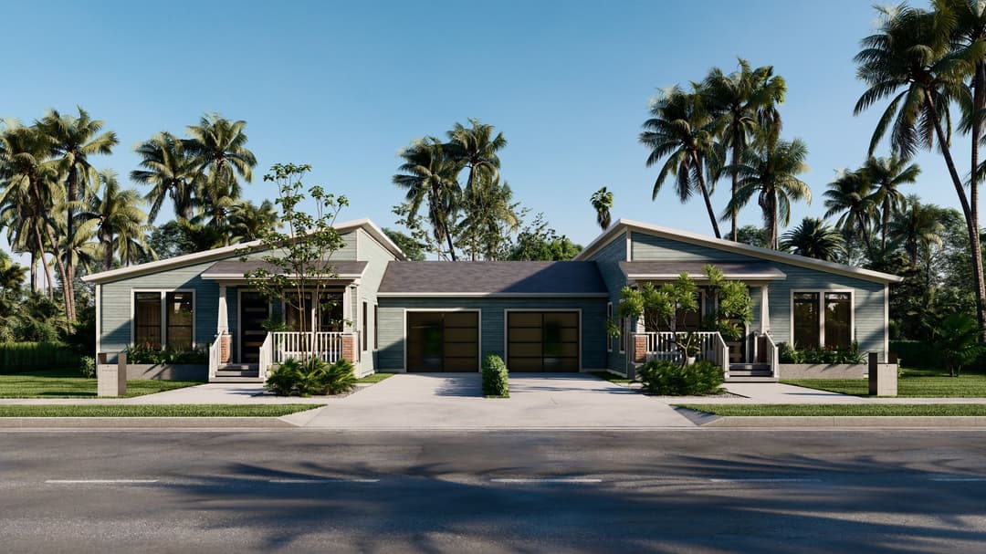 Multi family 3 elevation and exterior home features