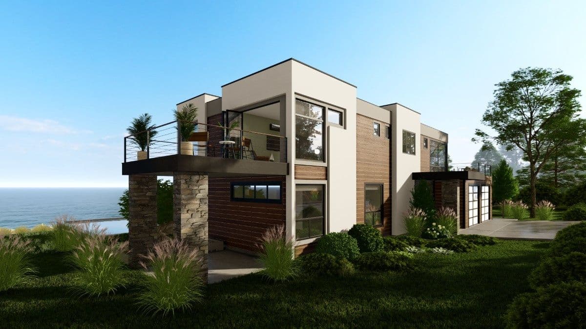 Model 2 exterior home features