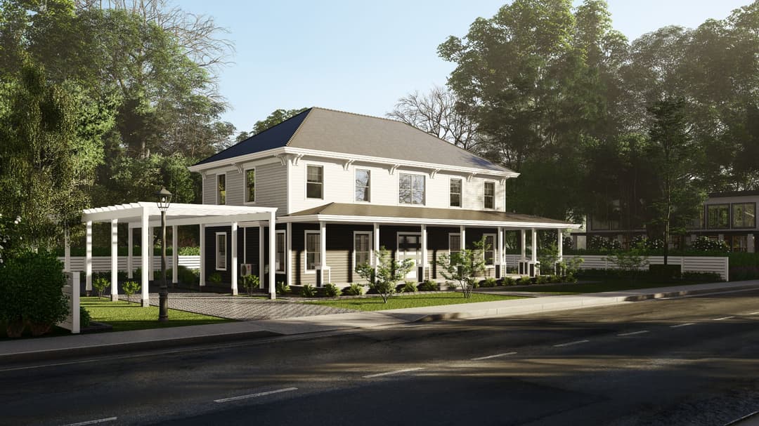 Model 21 hero, elevation, and exterior home features