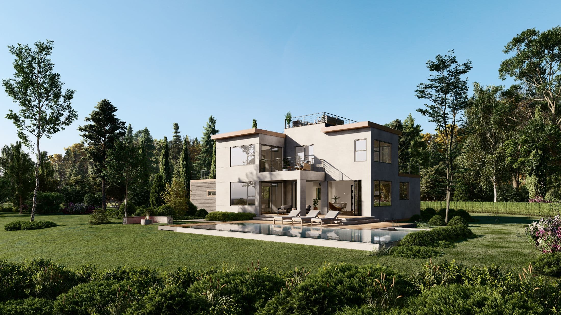 Model 22 hero, elevation, and exterior home features